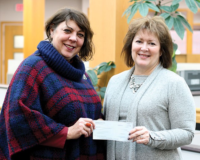 Two Women Holding Check