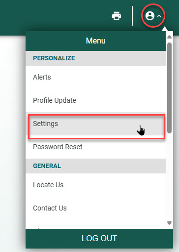 image of red circle around user icon on phone menu