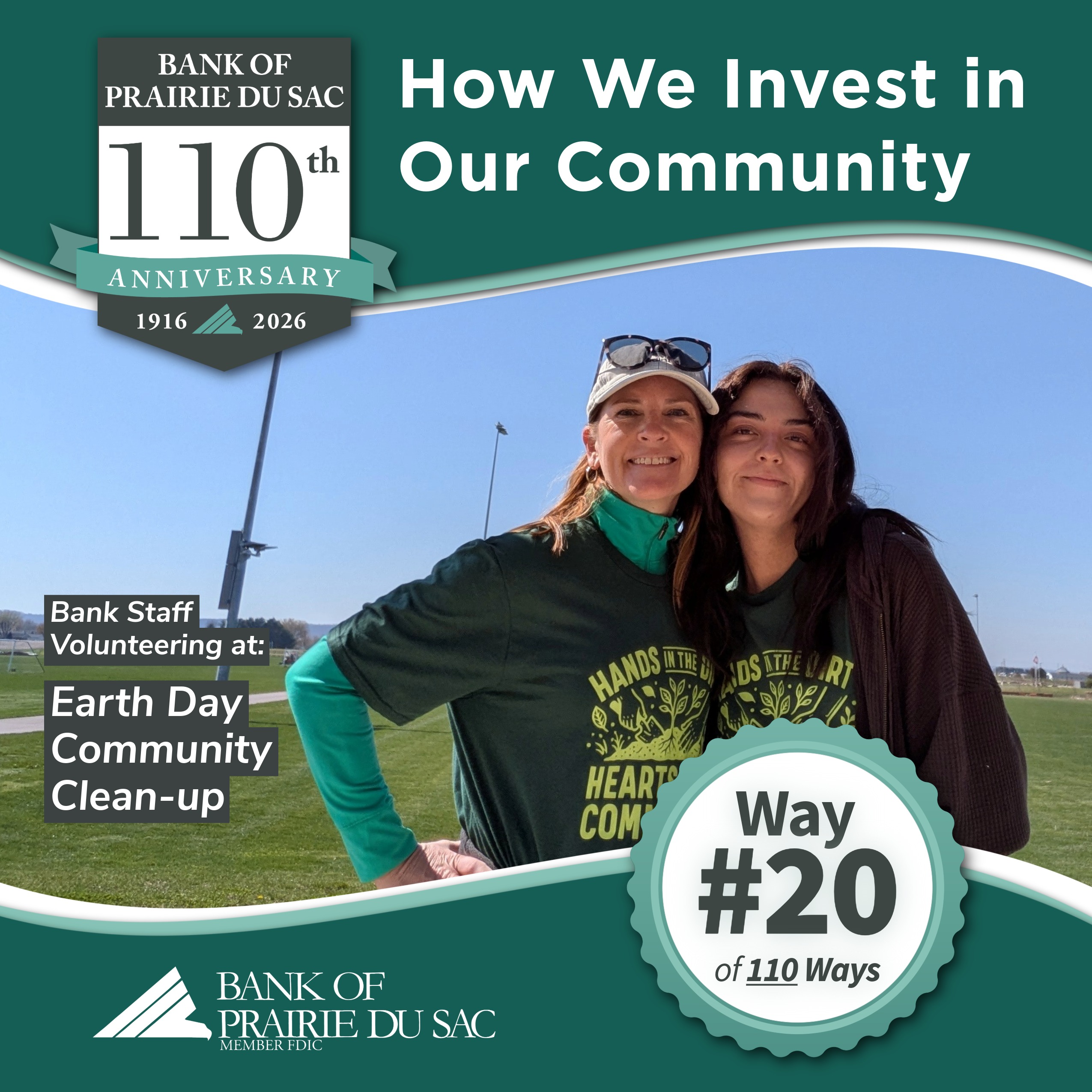 Richelle and Samara pose for photo at Culver Community Park during Earth Day Community Work Day.