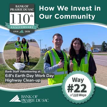 Way #22 - Bank Staff Volunteering at 6:8's Earth Day Work Day Highway Clean-up.
