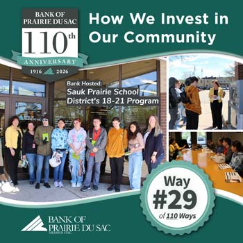 Way #29 - Sauk Prairie School's 18-21 Year Program Class visiting the bank.