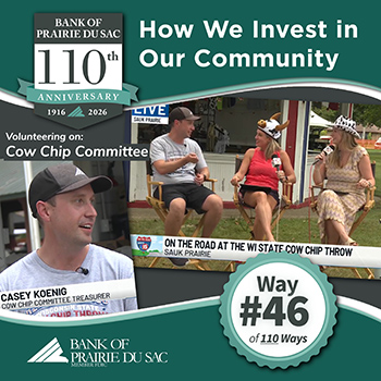 Way #46 - Casey Koenig volunteering as Treasurer on the Wisconsin State Cow Chip Committee.